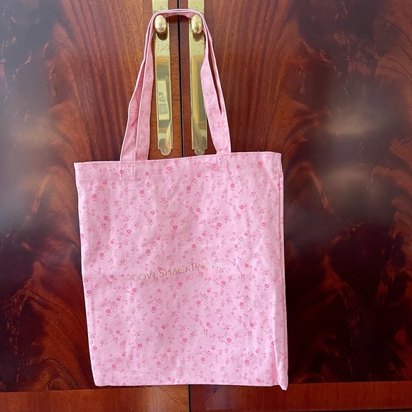 LoveShackFancy Handbags - LoveShackFancy Pink Floral Tote Bag
